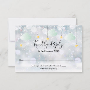 Cartão RSVP Chá de Bebê de Inverno Neutro Twinkle Twinkle