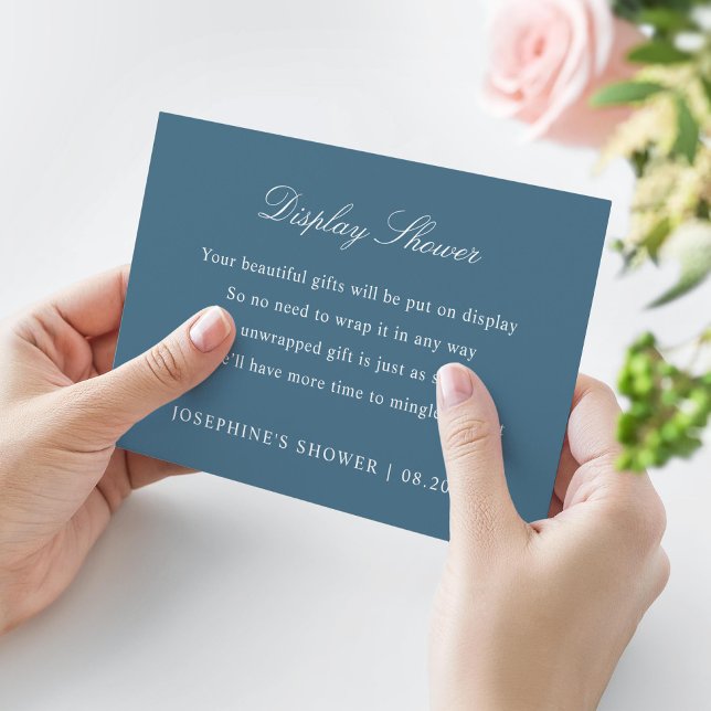 Cartão RSVP Chá de exibição Cores personalizadas Marinho Azul (Criador carregado)