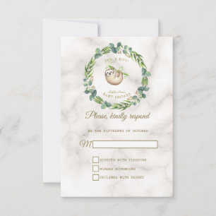 Cartão RSVP Chá de fraldas Eucalyptus Wreath