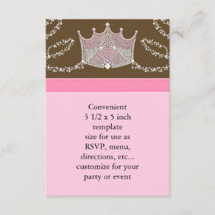 Cartão RSVP Chá de fraldas Rosa Brown Baby Girl