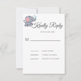 Cartão RSVP Chá de fraldas verde animal Safari