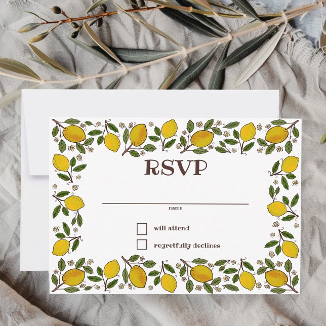 Cartão RSVP Chá de panela CLIENTE De Limões Adoráveis (Lovely Lemons CUSTOM BRIDAL SHOWER RSVP Card
)