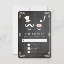 Chalkboard Mustache E Lábios Vintage Casamento Chi