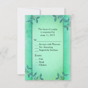 Cartão RSVP Chamadas de Casamento de Colunas Verdes de Jade Ch