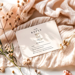 Cartão RSVP Champagne Pearl Bow Graduation