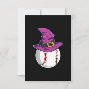 Cartão RSVP Chapéu de Bruxa de Bola de Baseball - Figurino de 