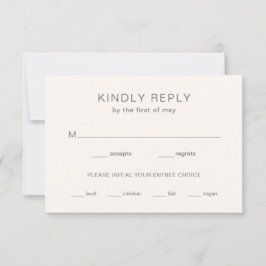 Cartão RSVP Chelsea Ivory Modern Wedding