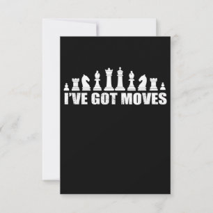 Cartão RSVP Chess Set Peças I ve got Movs Fans Lover Legal