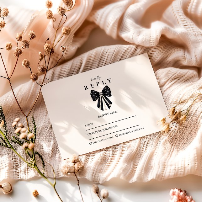 Cartão RSVP Chic Coquette Graduation Celebration (Criador carregado)