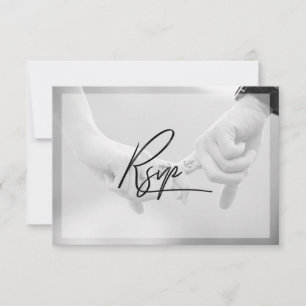 Cartão RSVP Chic Hand - Letra Foto Casamento