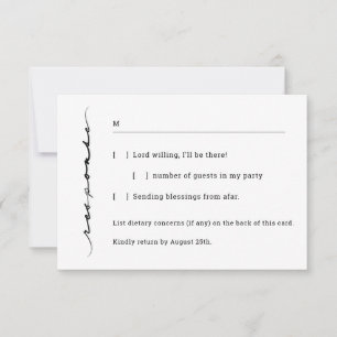 Cartão RSVP Chic Hand Lettered Response Card