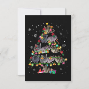 Cartão RSVP Chinchilla Árvore Natal Roedores Engraçados Pass
