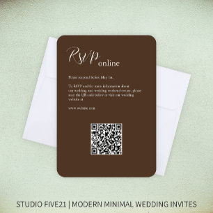 Cartão RSVP Chocolate Brown ・ Casamento Moderno Elegante