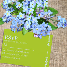 Cartão RSVP Citrus Green & Coastal Blue Wedding