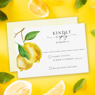 Cartão RSVP Citrus Lemon Watercolor