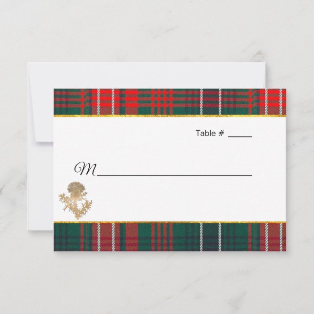 Cartão RSVP Clan Wilson Tartan Thistle Wedding Escort (Frente)