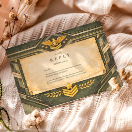 Cartão RSVP Classic Military Graduation Ceremony