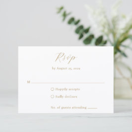 Cartão RSVP Classic Neutral Monogram Elegant Wedding