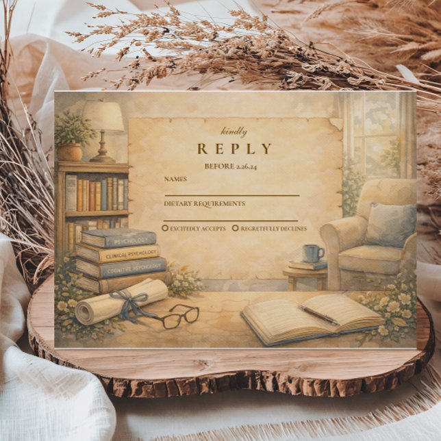 Cartão RSVP Classic Psychology Graduation (Criador carregado)