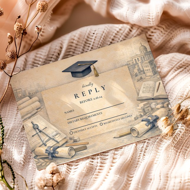 Cartão RSVP Classical Architecture Graduatio (Criador carregado)