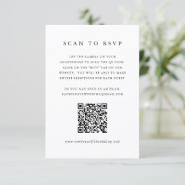 Cartão RSVP Clássico Atemporal Código QR Casamento Formal