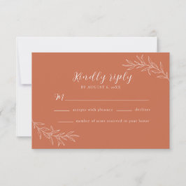 Cartão RSVP Clássico Casamento Boho Terracota