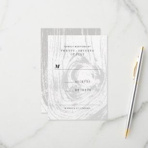 Cartão RSVP Clássico Casamento de Inverno Rústico Moderno com 