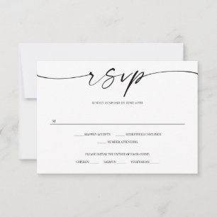 Cartão RSVP Clássico Elegance Wedding com Foto