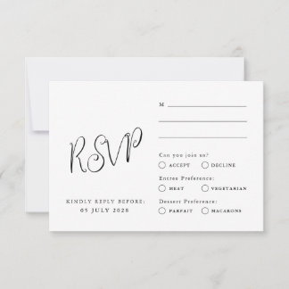 Cartão Rsvp Clássico, estilo elegante, minimalista