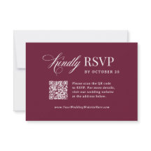 Clássico Luxo | Casamento Código QR Burgundy Escan