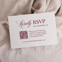 Clássico Luxo | Código QR de Casamento Burgundy Es