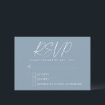 Cartão RSVP Clássico Mínimo Dusty Blue Modern Bat Mitzvah<br><div class="desc">Cartão RSVP de Convite à Apresentação de Bat Mitzvah Clássico com Dusty Azul Minúscula Personalizada</div>