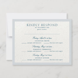 Cartão RSVP Clássico Romântico Cotswolds Blue Multi-Evento