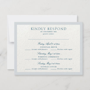 Cartão RSVP Clássico Romântico Cotswolds Blue Multi-Evento