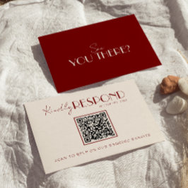 Cartão RSVP Classy Burgundy Ivory Old Money Timeless Wedding