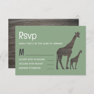 Cartão RSVP Clay Safari Giraffe, Casamento Russo