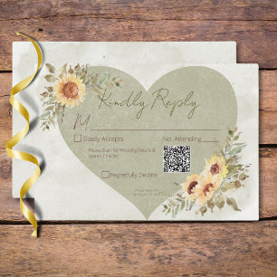 Cartão RSVP Cód. Boho Heart Wedt QR