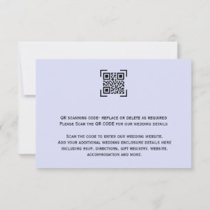 Cartão RSVP Código de verificação floral azul-acinzentado