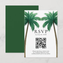 Código QR Casamento Minimalista na Praia com Palme