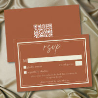 Código QR Casamento Moldura Minimalista Terracota