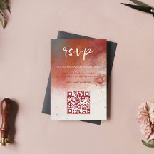 Código QR Casamento por Aquarela Moderna Terracott