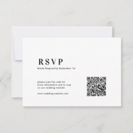Cartão RSVP Código QR Casamento Tipografia Moderna Minimalista