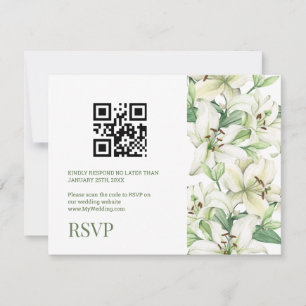 Cartão RSVP Código QR da Elegância LILY Blossom