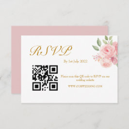 Cartão RSVP Código QR de Aquarela ROSE