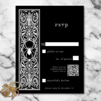 Código QR de Casamento Branco Negro de Aranha-Góti