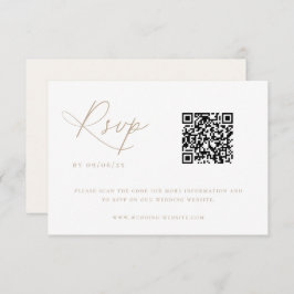 Cartão RSVP Código QR de Casamento Chic Costeiro Contemporâneo