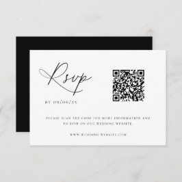 Cartão RSVP Código QR de Casamento Chic Costeiro Contemporâneo