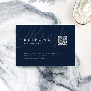 Cartão RSVP Código QR de casamento com caligrafia clássica da 