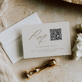 Cartão RSVP Código QR de casamento com caligrafia moderna em m