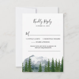 Cartão RSVP Código QR de Casamento de Casamento de Cores d'Águ